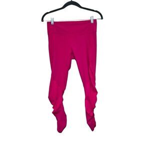 Fabletics hot pink PureLuxe ruched capri leggings size S